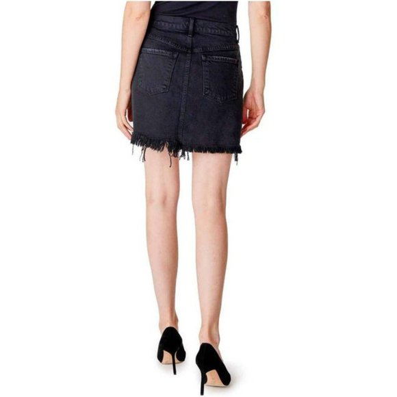 NWT J Brand Women's Black Jules High Rise Frayed Hem Mini Skirt - Picture 10 of 10